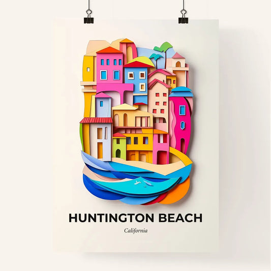 Vivid Huntington Beach, California, Colorful Poster