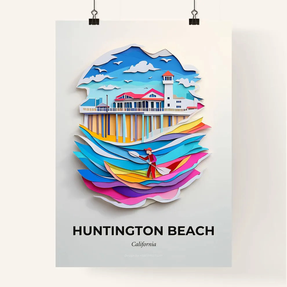 Vivid Huntington Beach, California, Colorful Poster