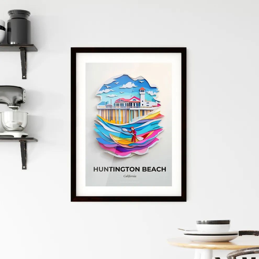 Vivid Huntington Beach, California, Framed Wall Art