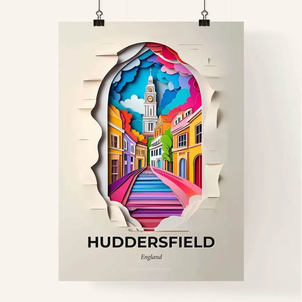 Vivid Huddersfield, England, Colorful Poster