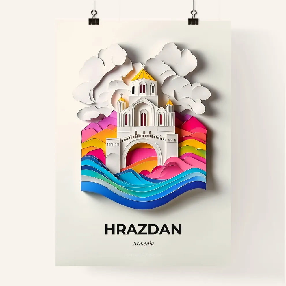 Vivid Hrazdan, Armenia, Colorful Poster