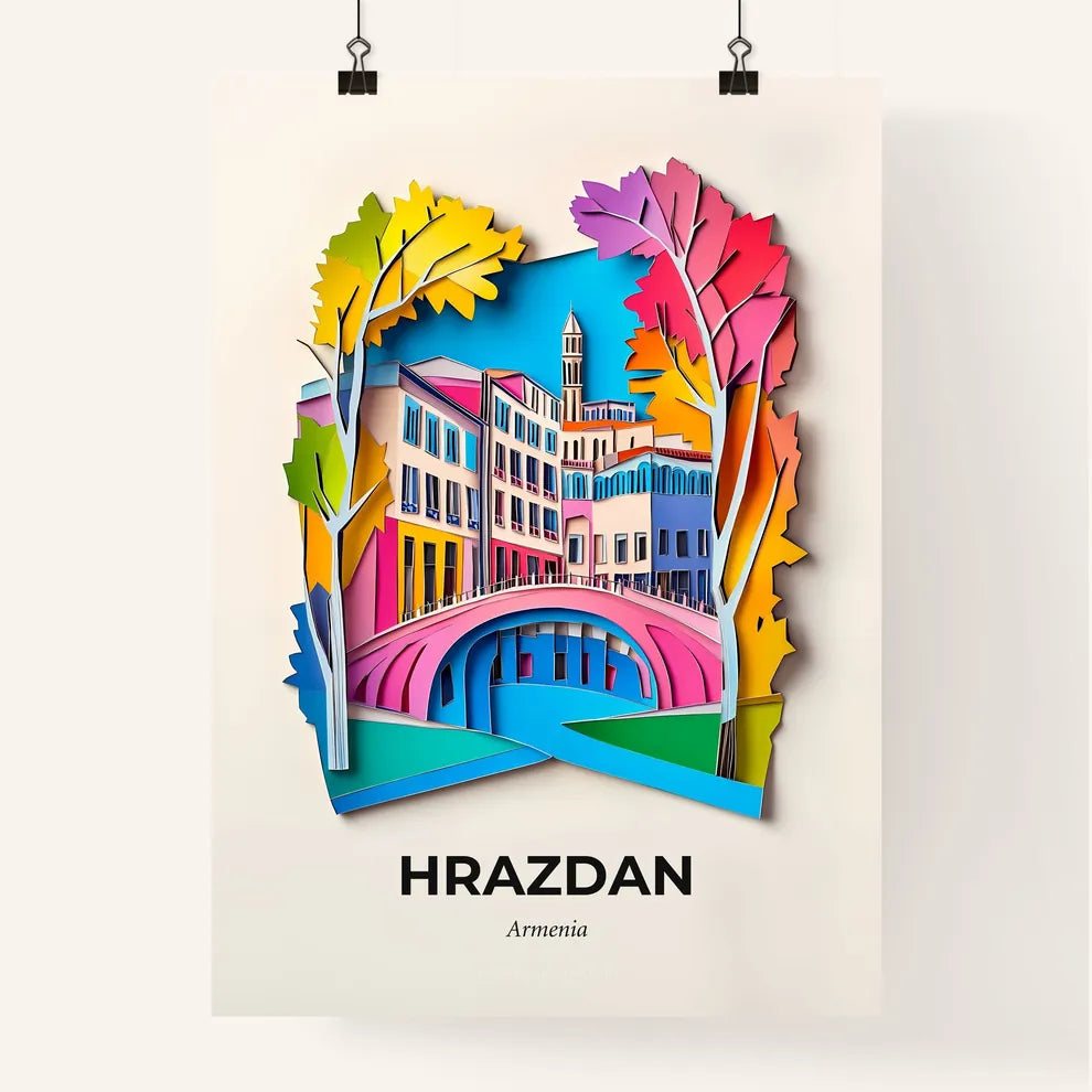 Vivid Hrazdan, Armenia, Colorful Poster