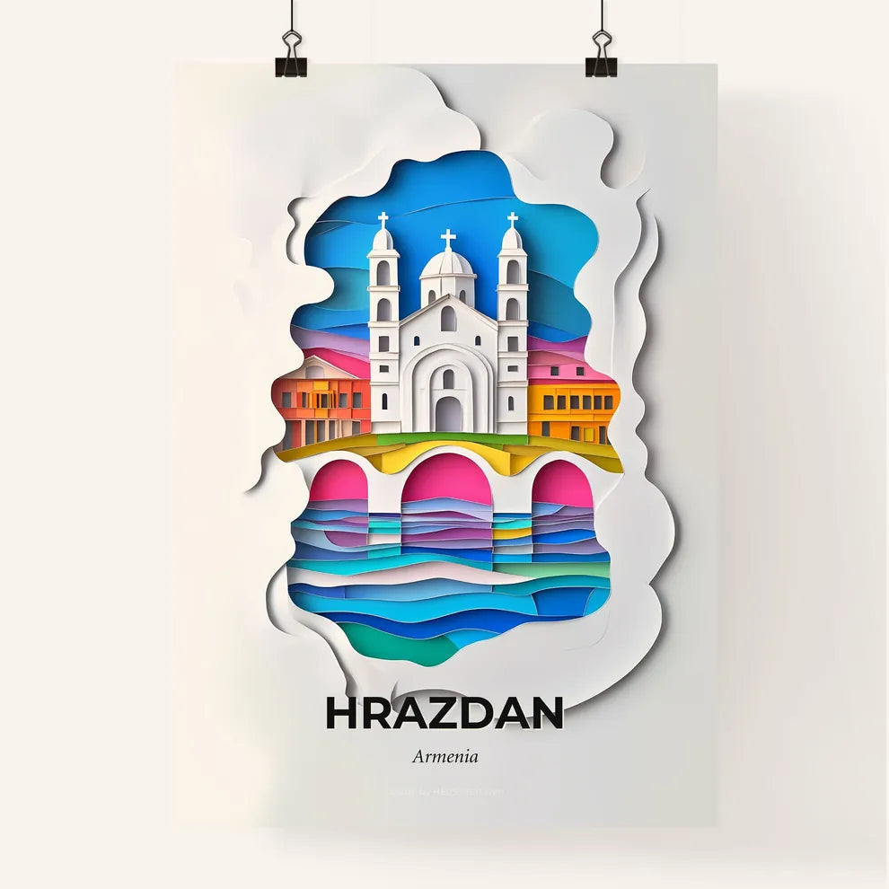 Vivid Hrazdan, Armenia, Colorful Poster