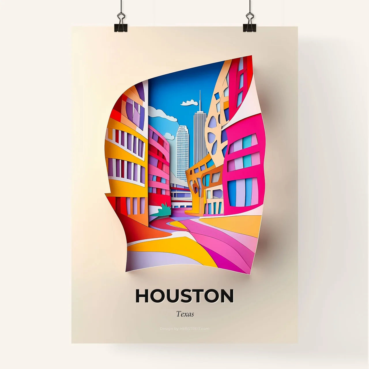 Vivid Houston, Texas, Colorful Poster