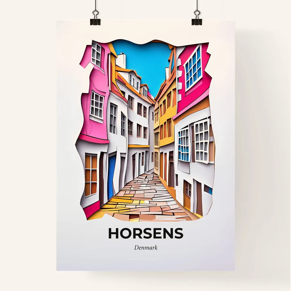 Vivid Horsens, Denmark, Colorful Poster