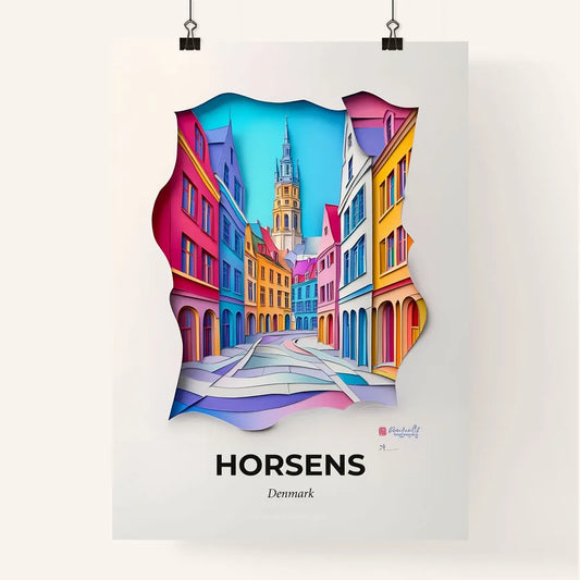 Vivid Horsens, Denmark, Colorful Poster