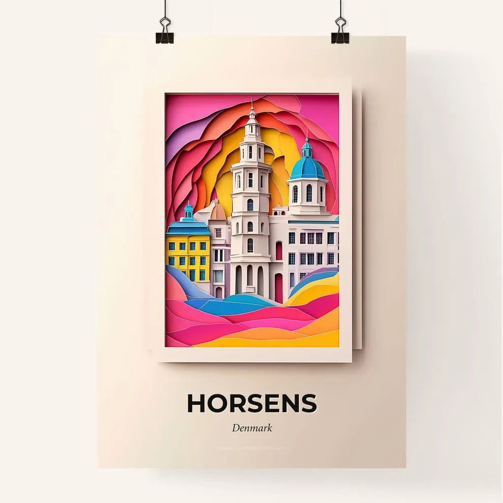 Vivid Horsens, Denmark, Colorful Poster
