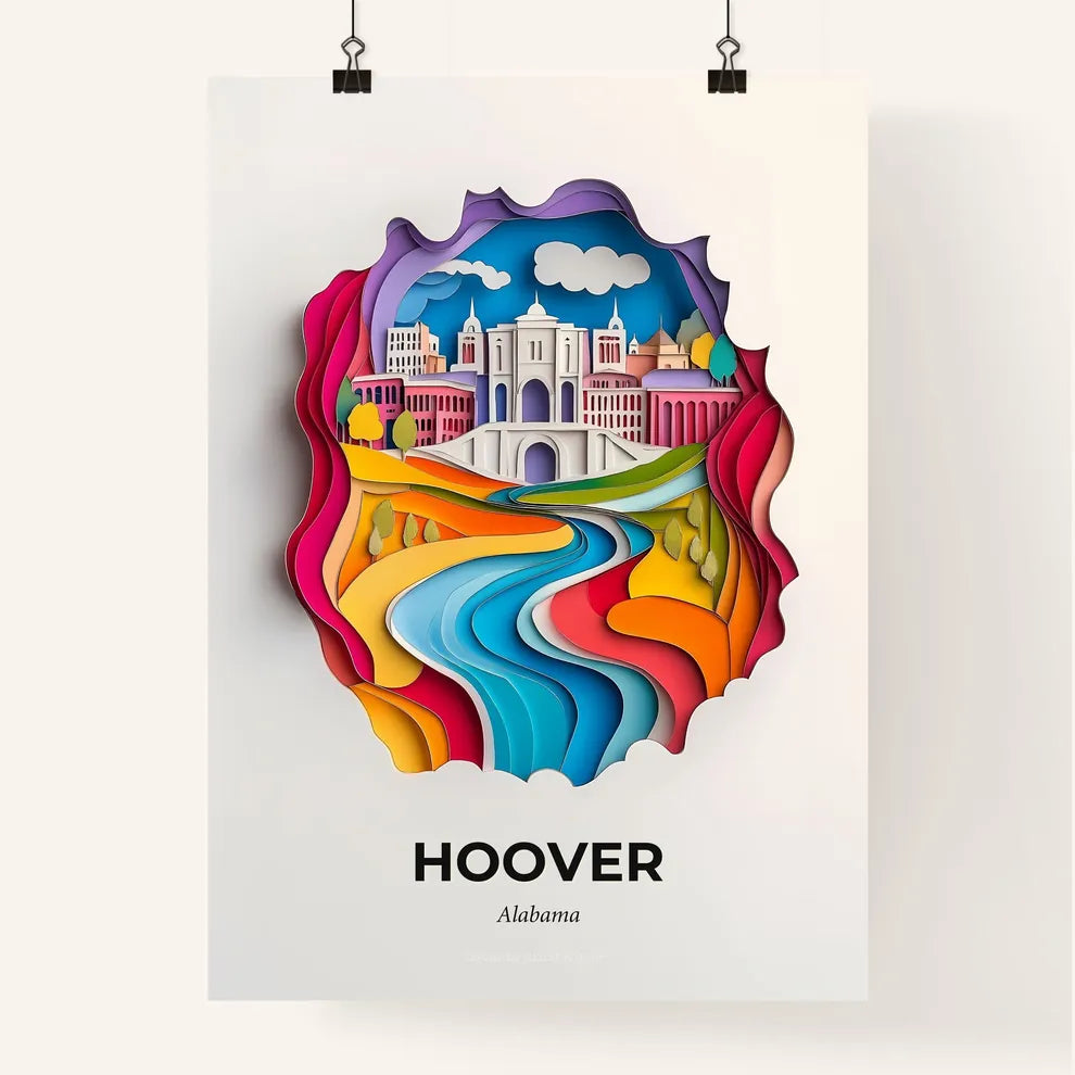 Vivid Hoover, Alabama, Colorful Poster