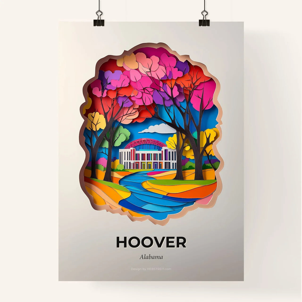Vivid Hoover, Alabama, Colorful Poster