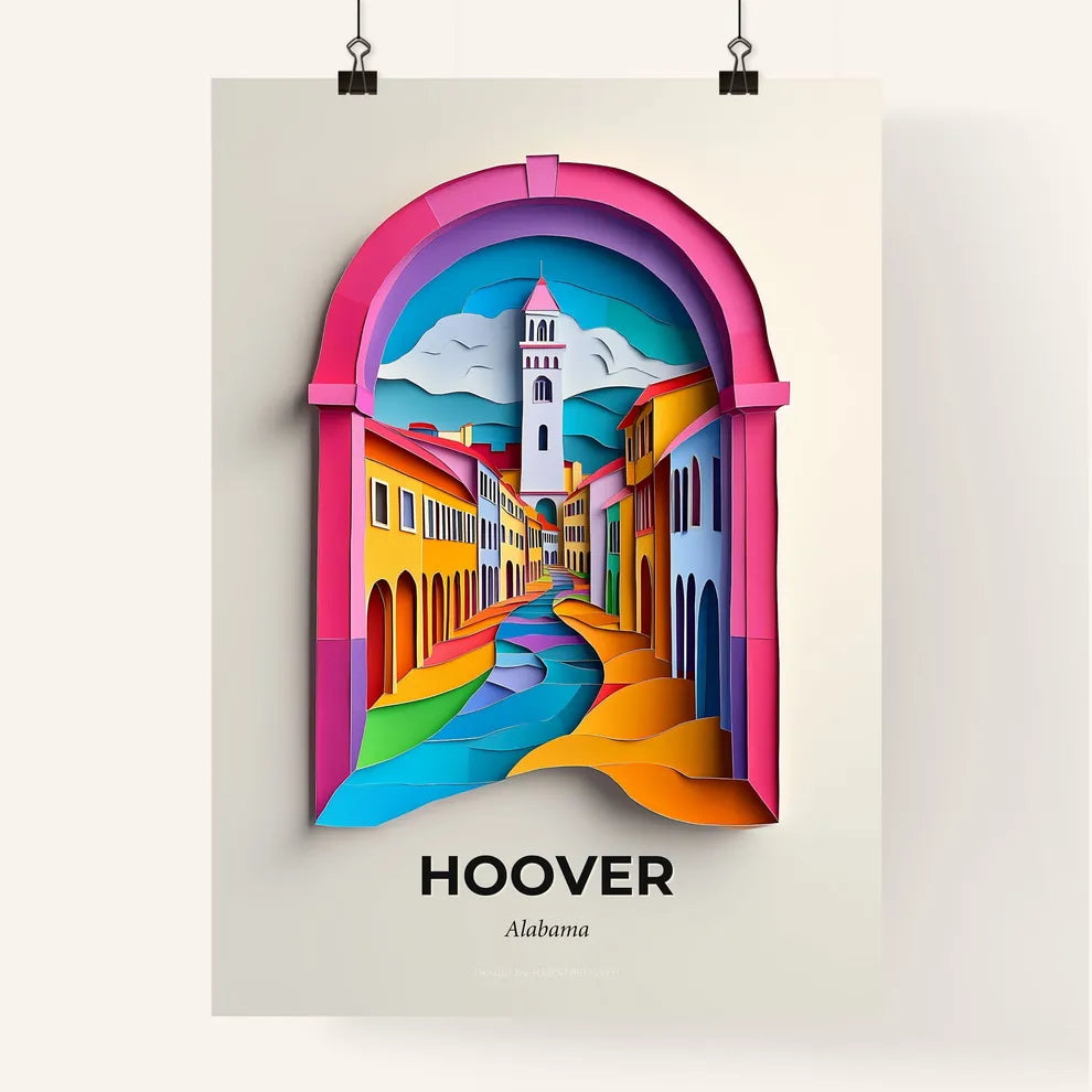 Vivid Hoover, Alabama, Colorful Poster