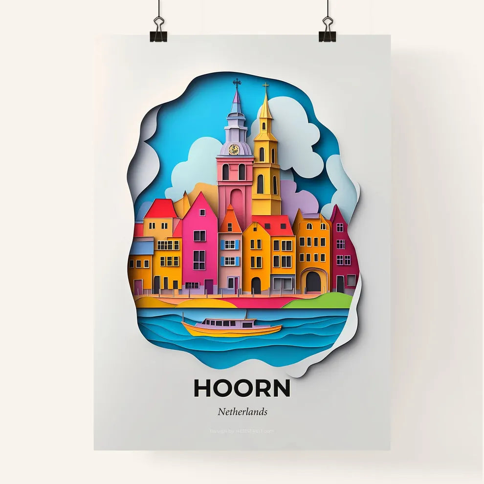 Vivid Hoorn, Netherlands, Colorful Poster