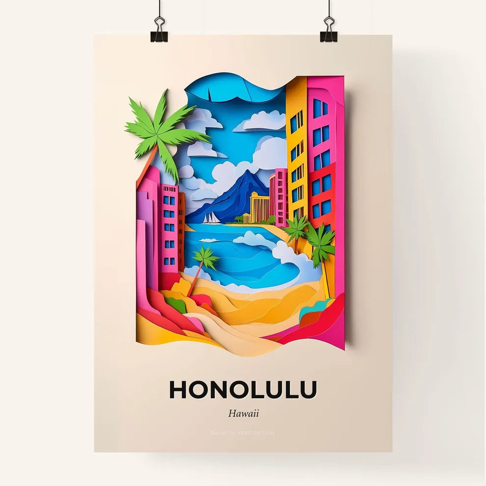 Vivid Honolulu, Hawaii, Colorful Poster