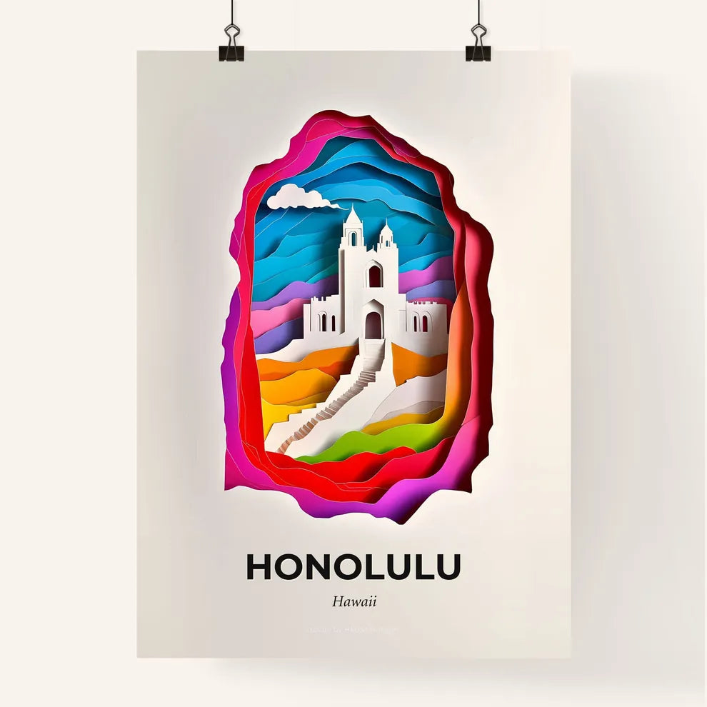 Vivid Honolulu, Hawaii, Colorful Poster
