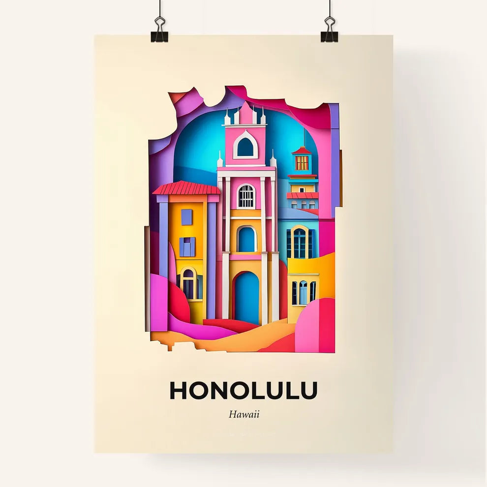 Vivid Honolulu, Hawaii, Colorful Poster