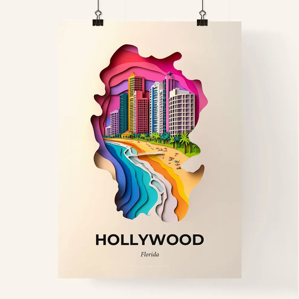 Vivid Hollywood, Florida, Colorful Poster