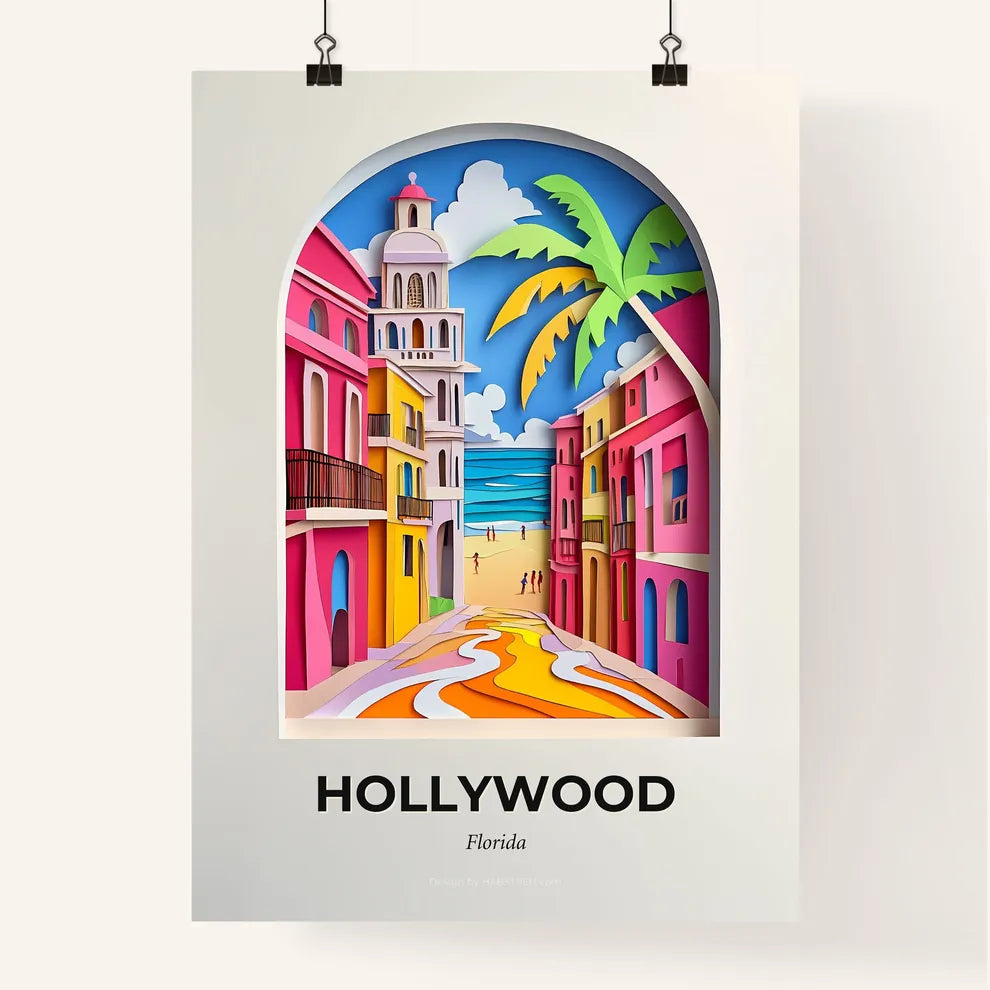 Vivid Hollywood, Florida, Colorful Poster