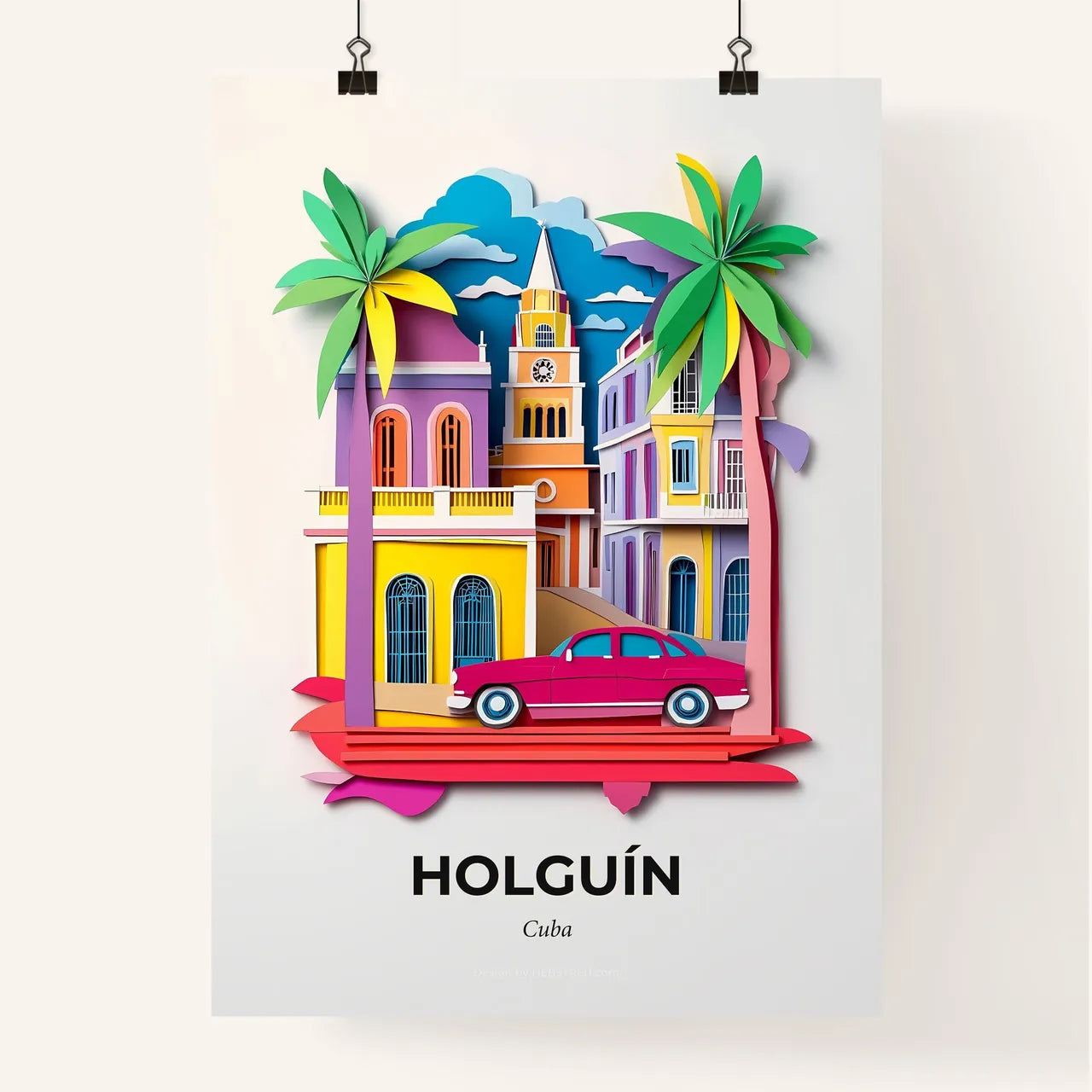 Vivid Holguín, Cuba, Colorful Poster
