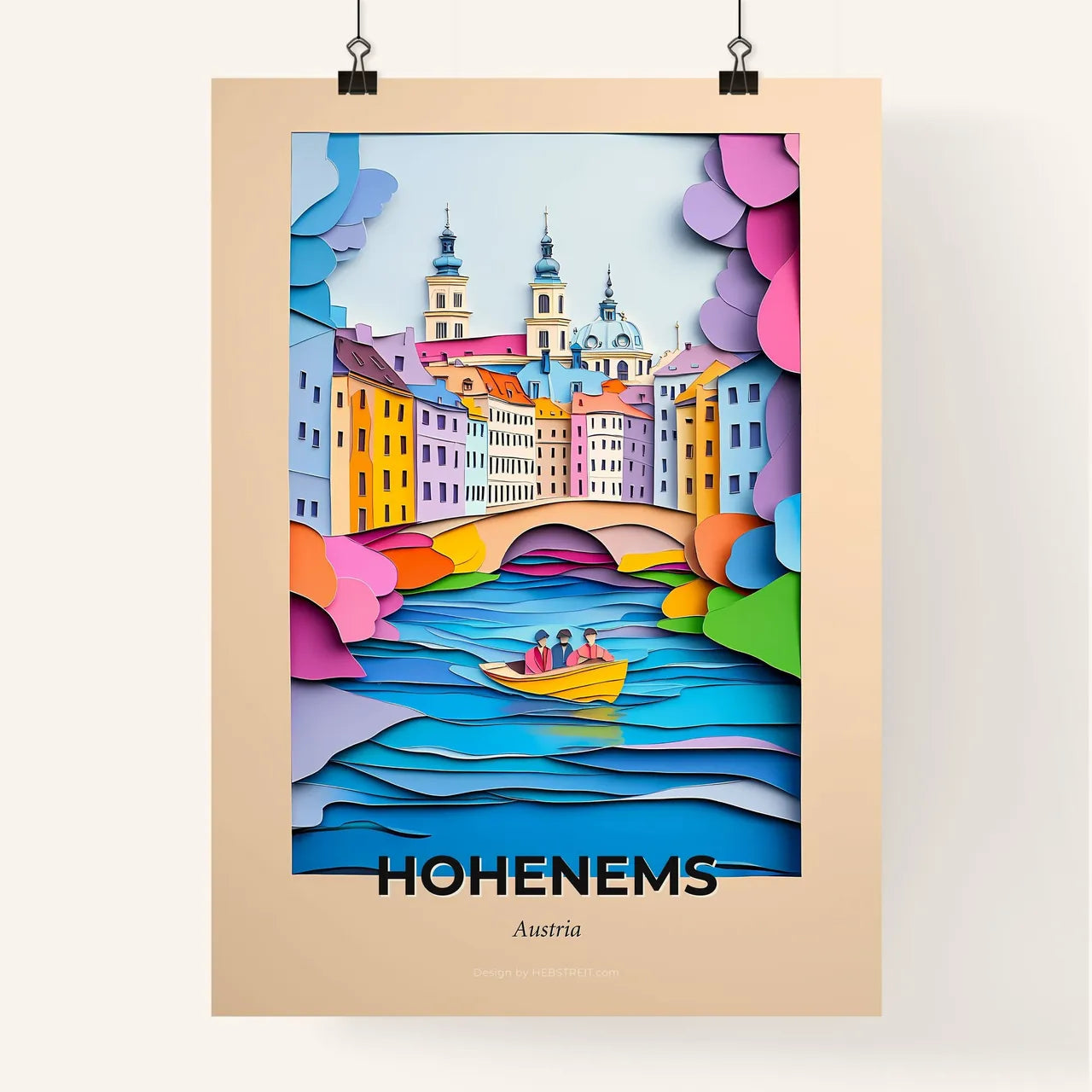 Vivid Hohenems, Austria, Colorful Poster