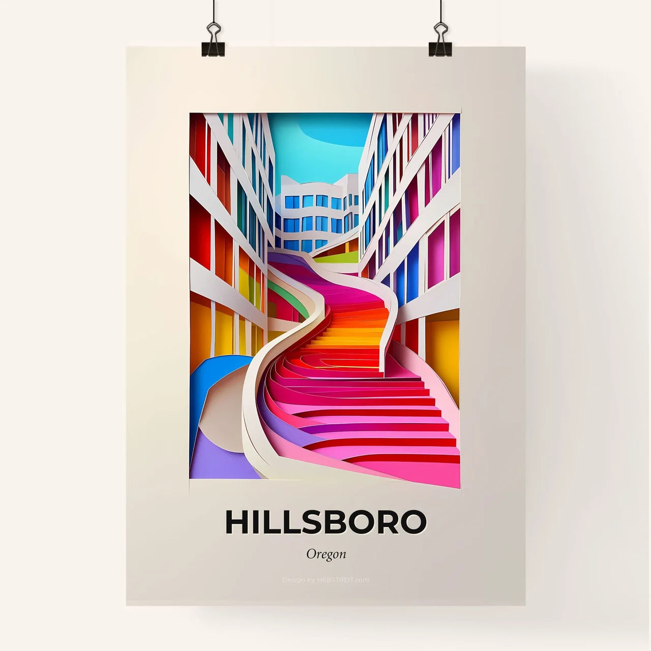 Vivid Hillsboro, Oregon, Colorful Poster