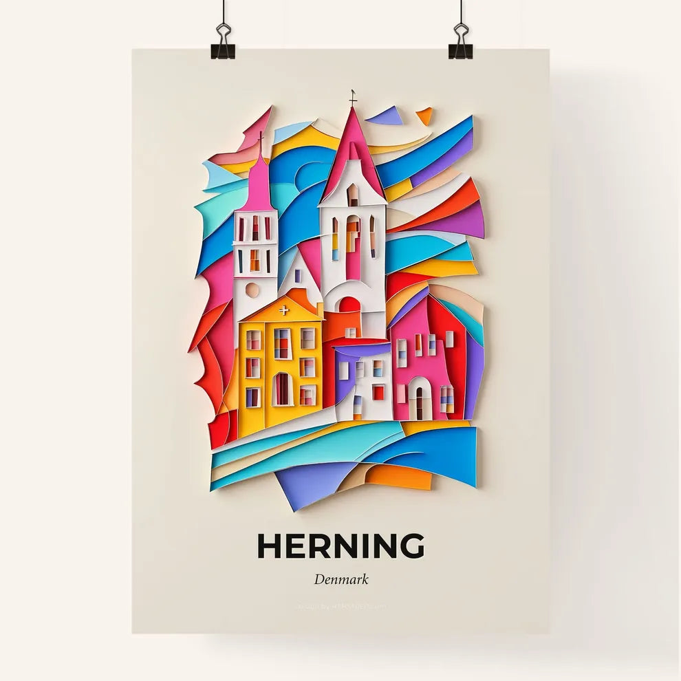 Vivid Herning, Denmark, Colorful Poster
