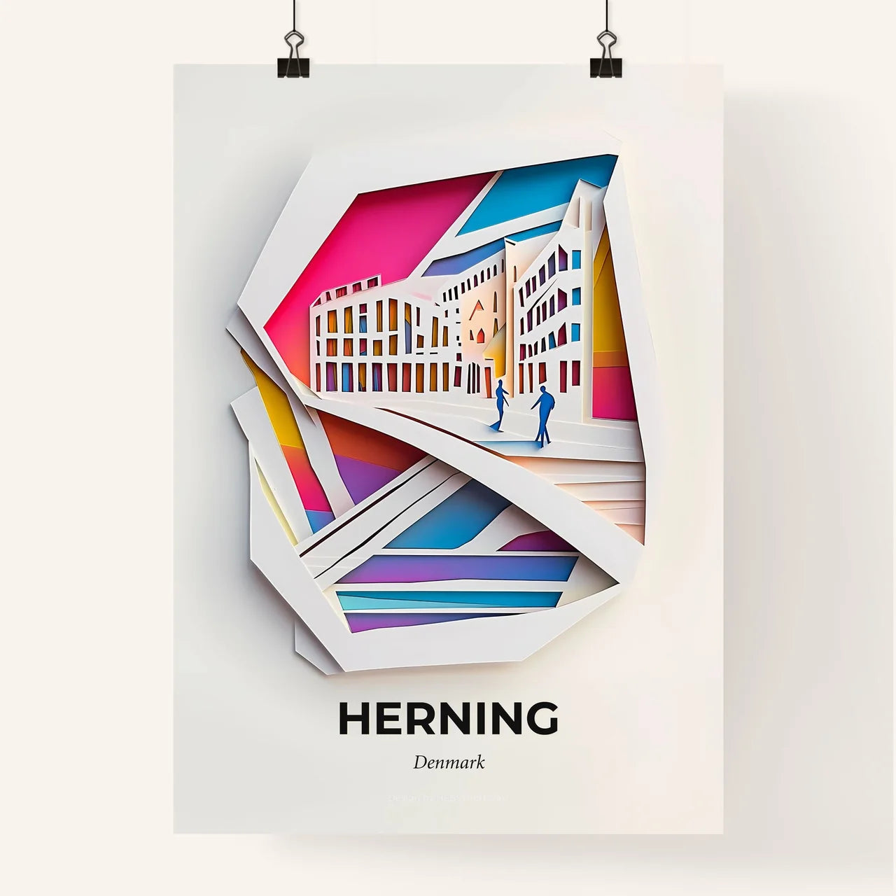 Vivid Herning, Denmark, Colorful Poster