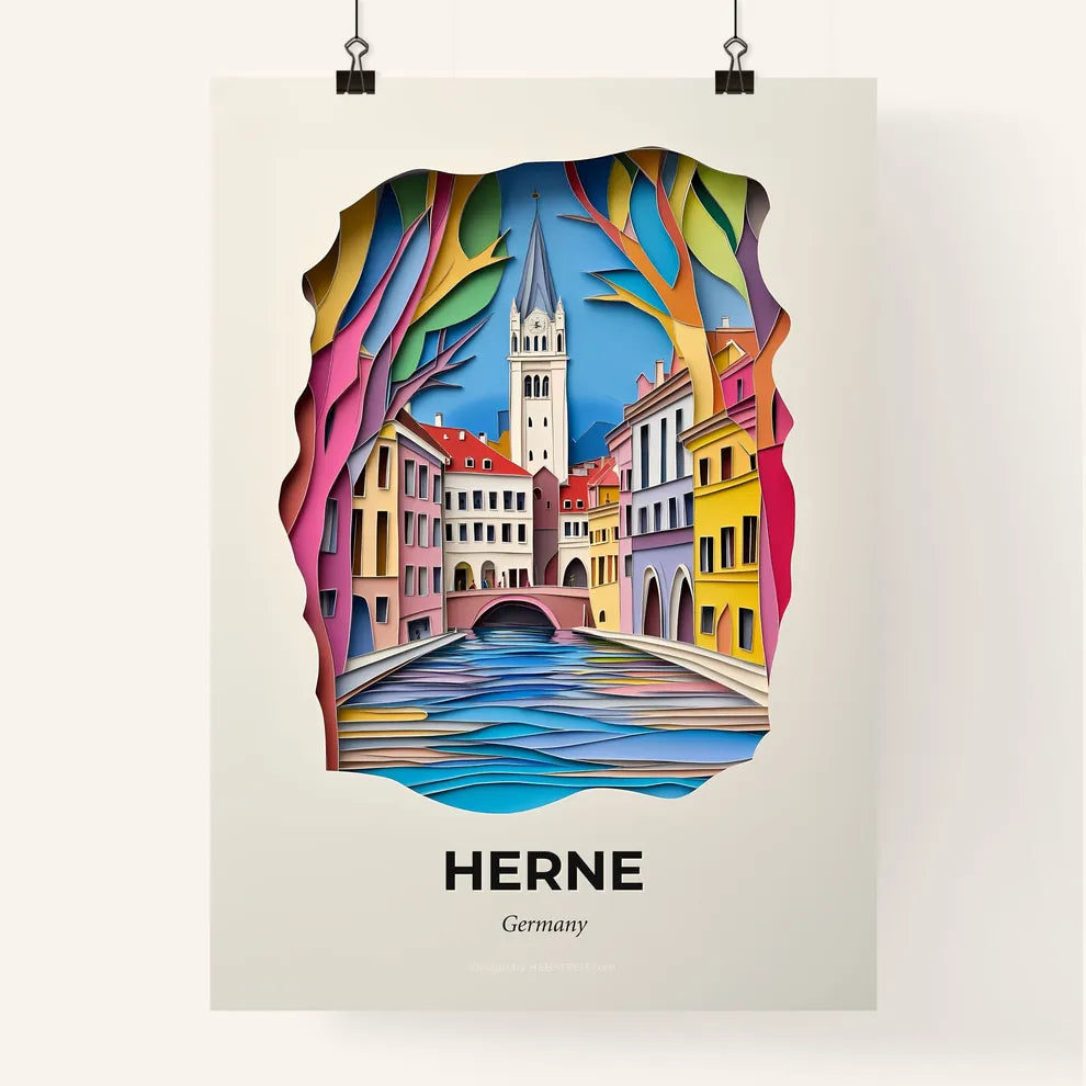 Vivid Herne, Germany, Colorful Poster