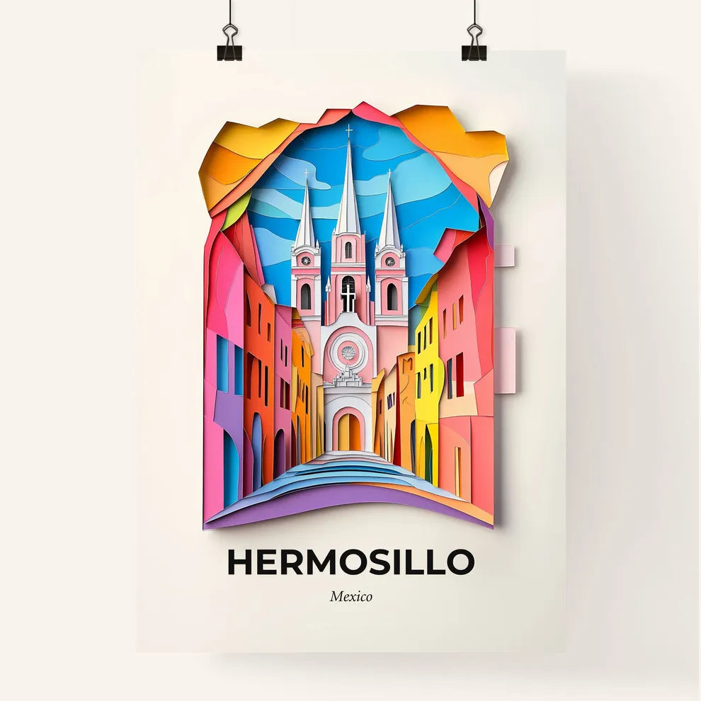Vivid Hermosillo, Mexico, Colorful Poster