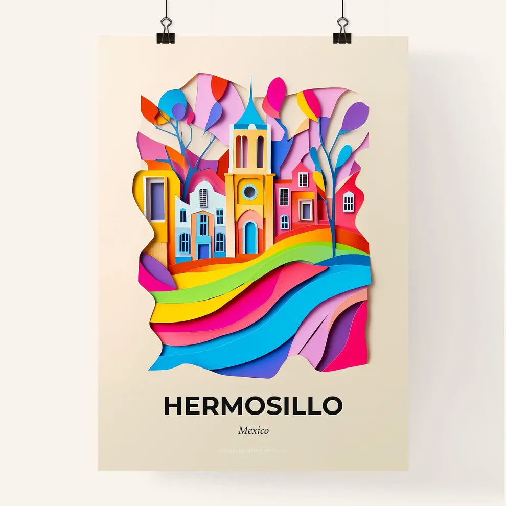 Vivid Hermosillo, Mexico, Colorful Poster
