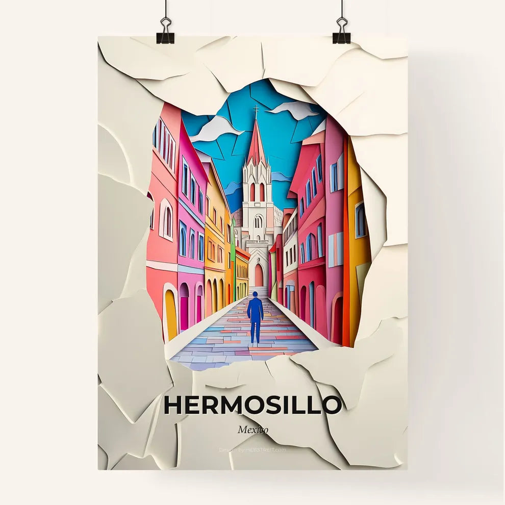 Vivid Hermosillo, Mexico, Colorful Poster