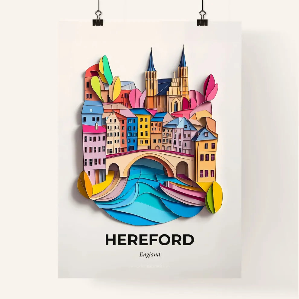 Vivid Hereford, England, Colorful Poster