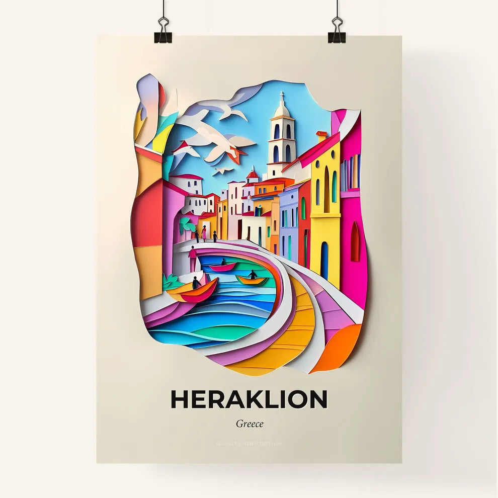 Vivid Heraklion, Greece, Colorful Poster