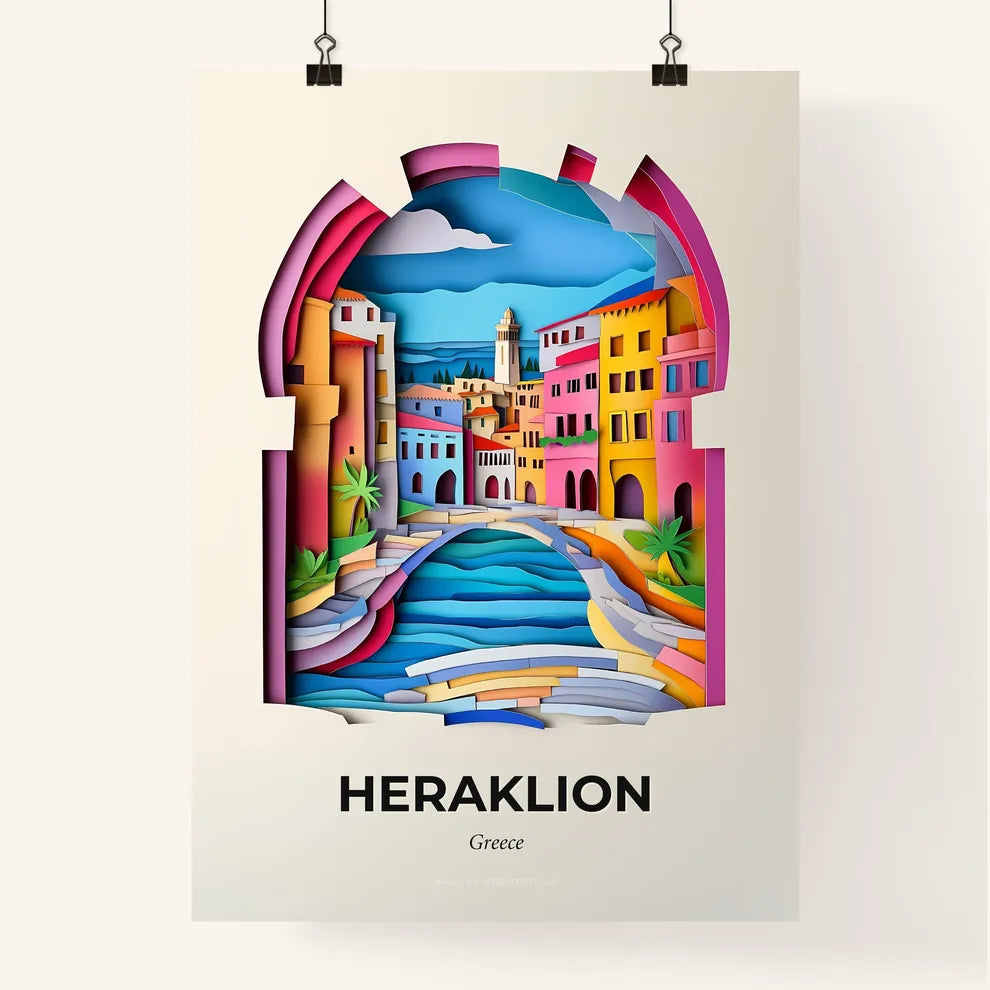 Vivid Heraklion, Greece, Colorful Poster