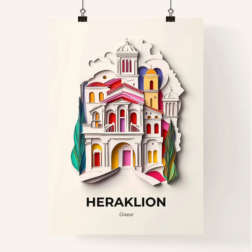 Vivid Heraklion, Greece, Colorful Poster