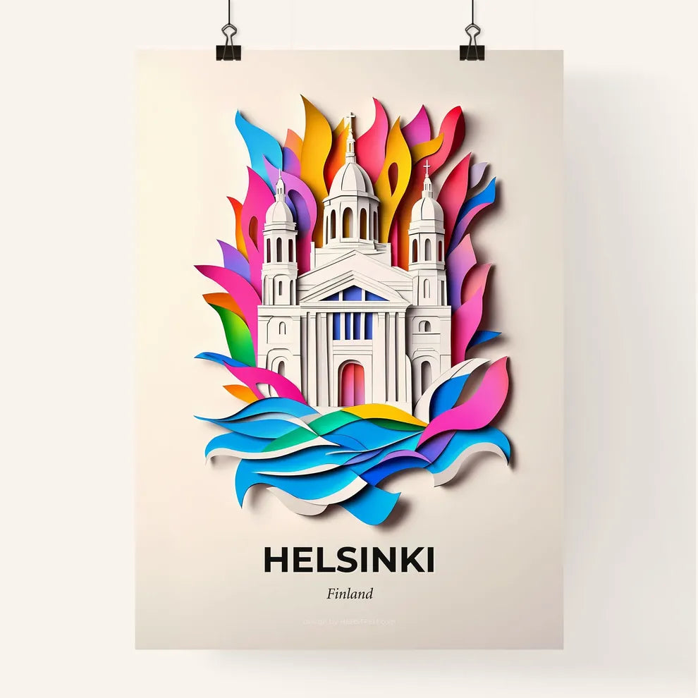 Vivid Helsinki, Finland, Colorful Poster