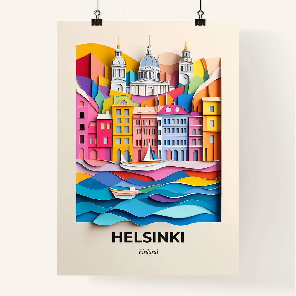 Vivid Helsinki, Finland, Colorful Poster