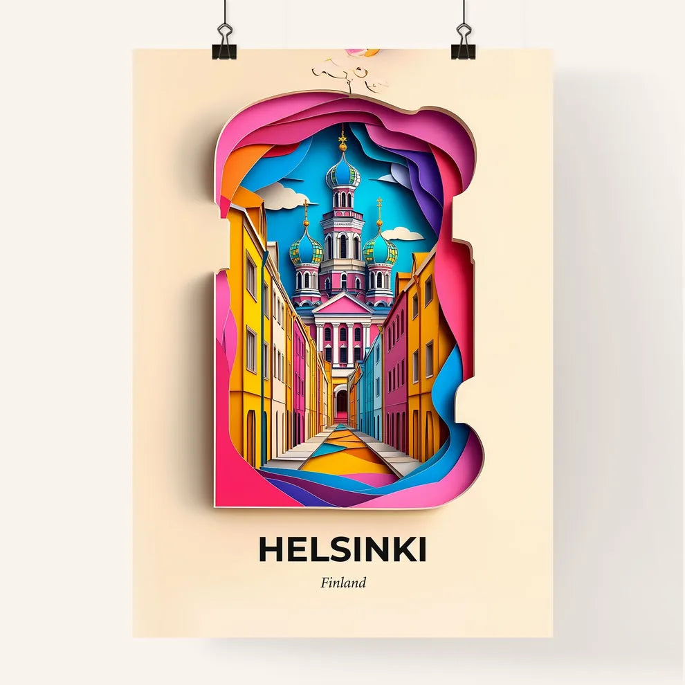 Vivid Helsinki, Finland, Colorful Poster