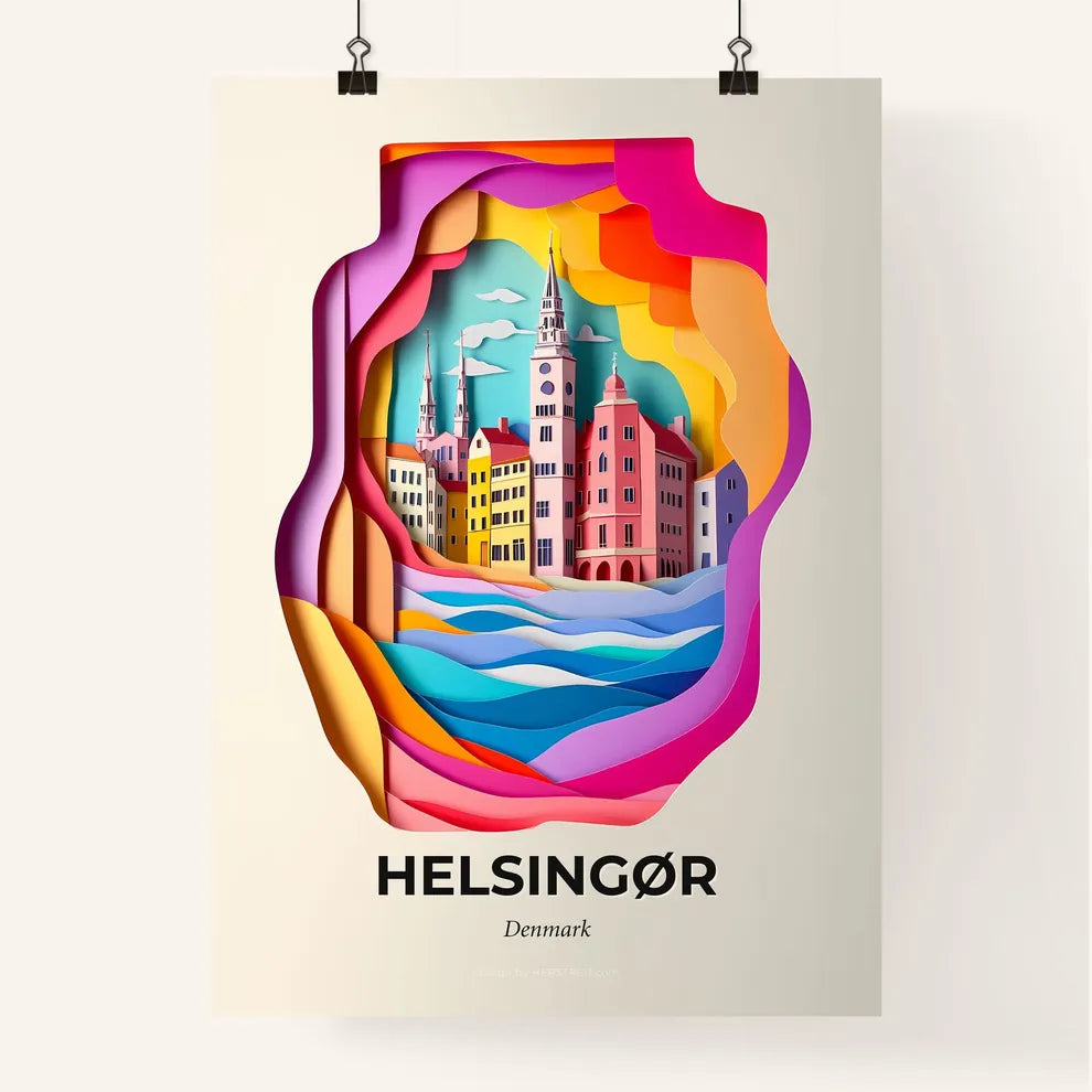 Vivid Helsingør, Denmark, Colorful Poster