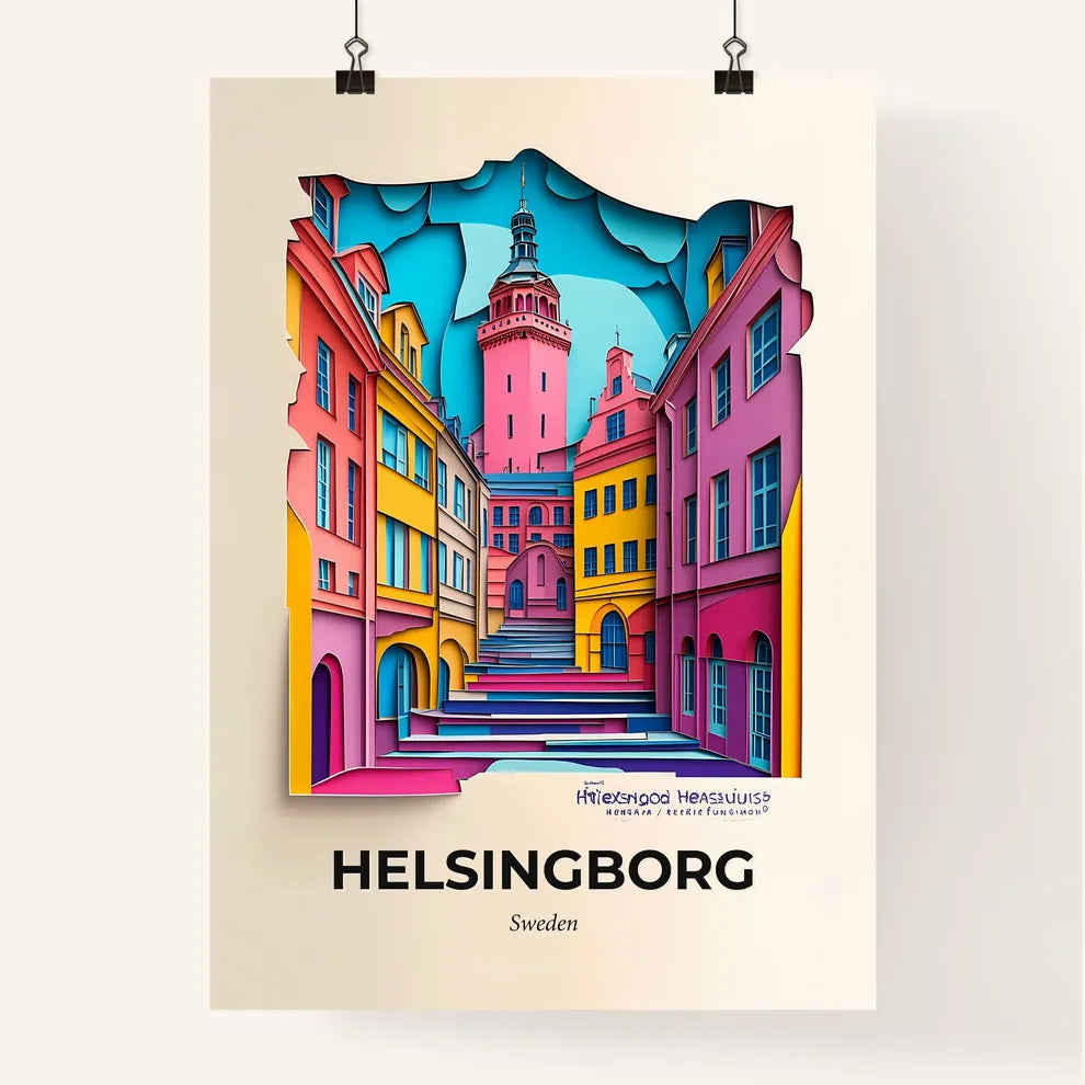 Vivid Helsingborg, Sweden, Colorful Poster