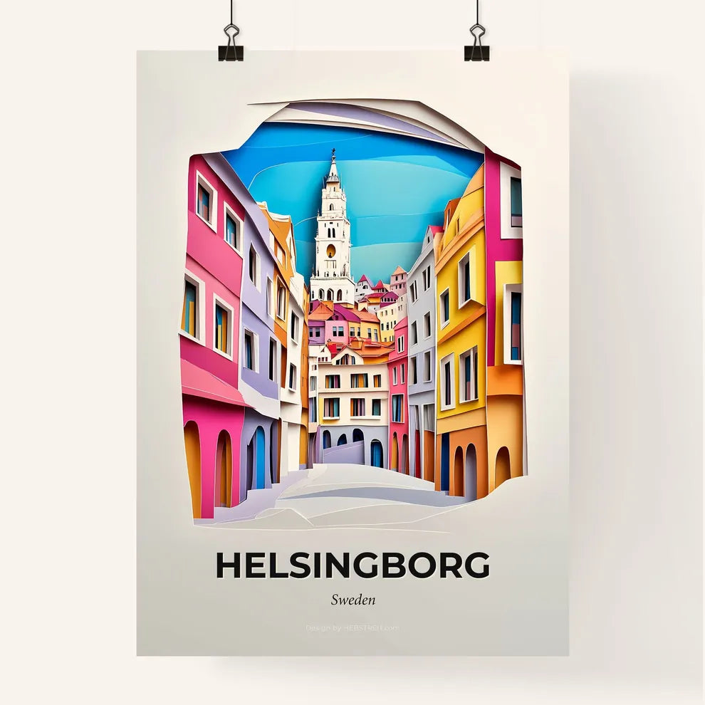Vivid Helsingborg, Sweden, Colorful Poster
