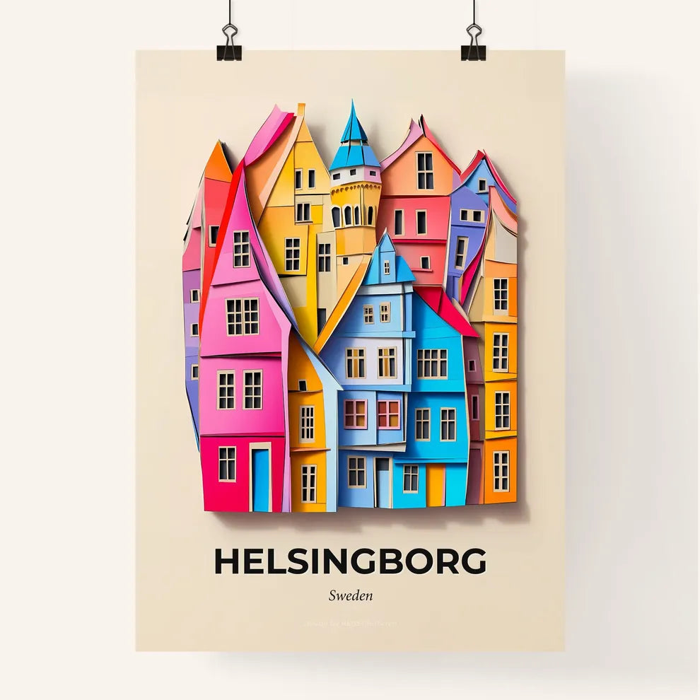 Vivid Helsingborg, Sweden, Colorful Poster