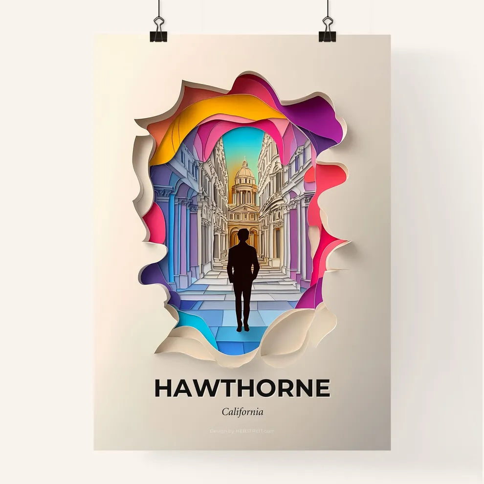 Vivid Hawthorne, California, Colorful Poster