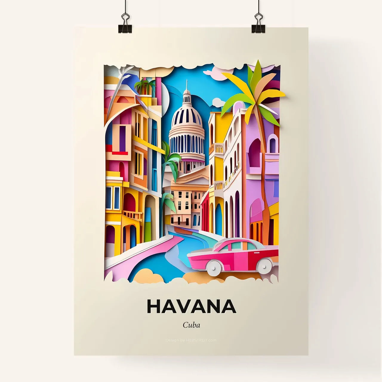 Vivid Havana, Cuba, Colorful Poster