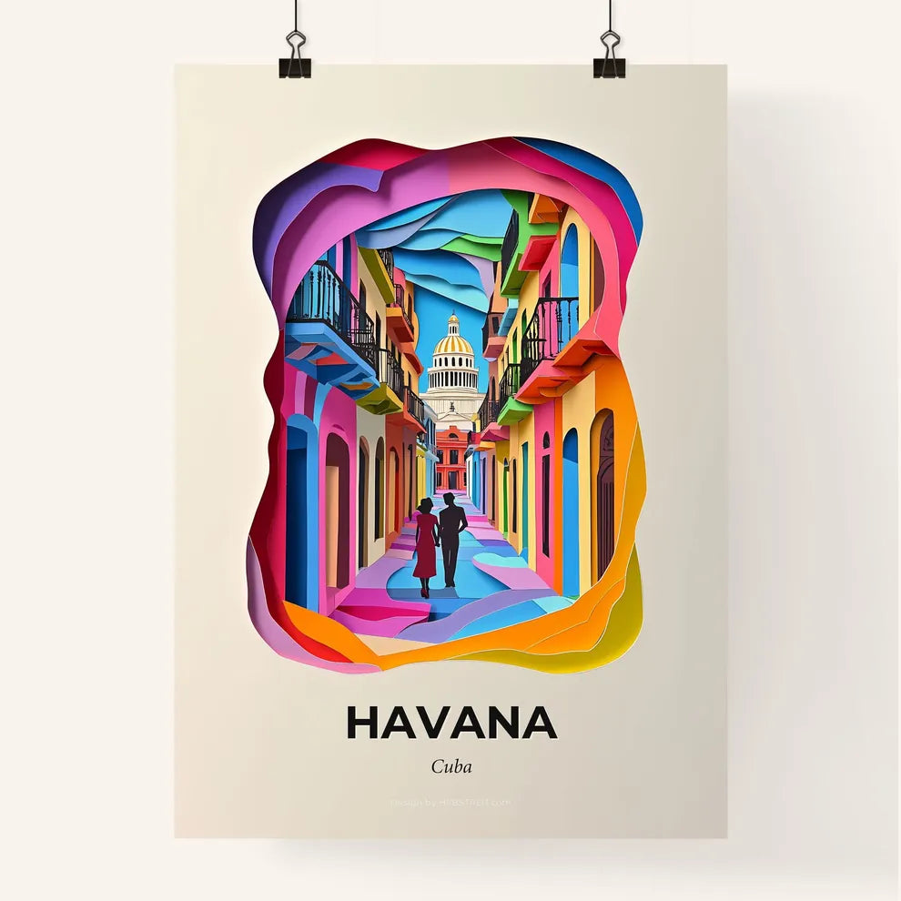 Vivid Havana, Cuba, Colorful Poster