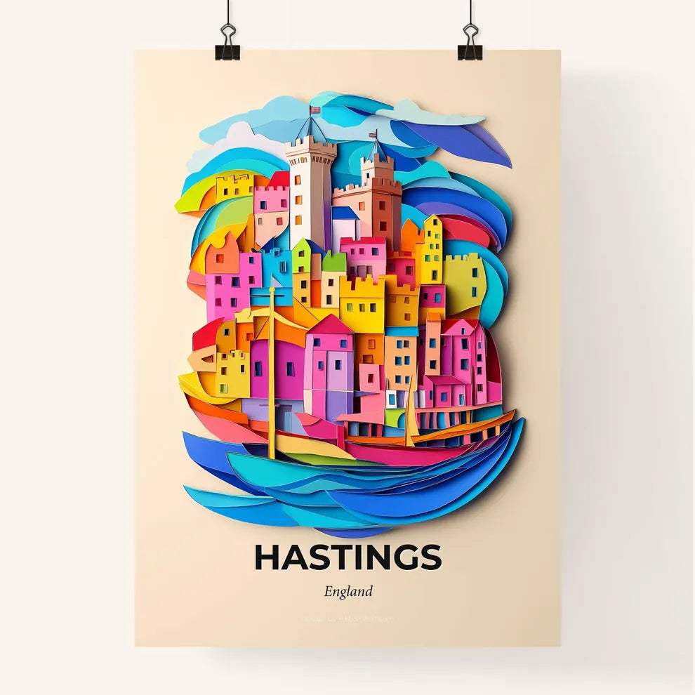 Vivid Hastings, England, Colorful Poster
