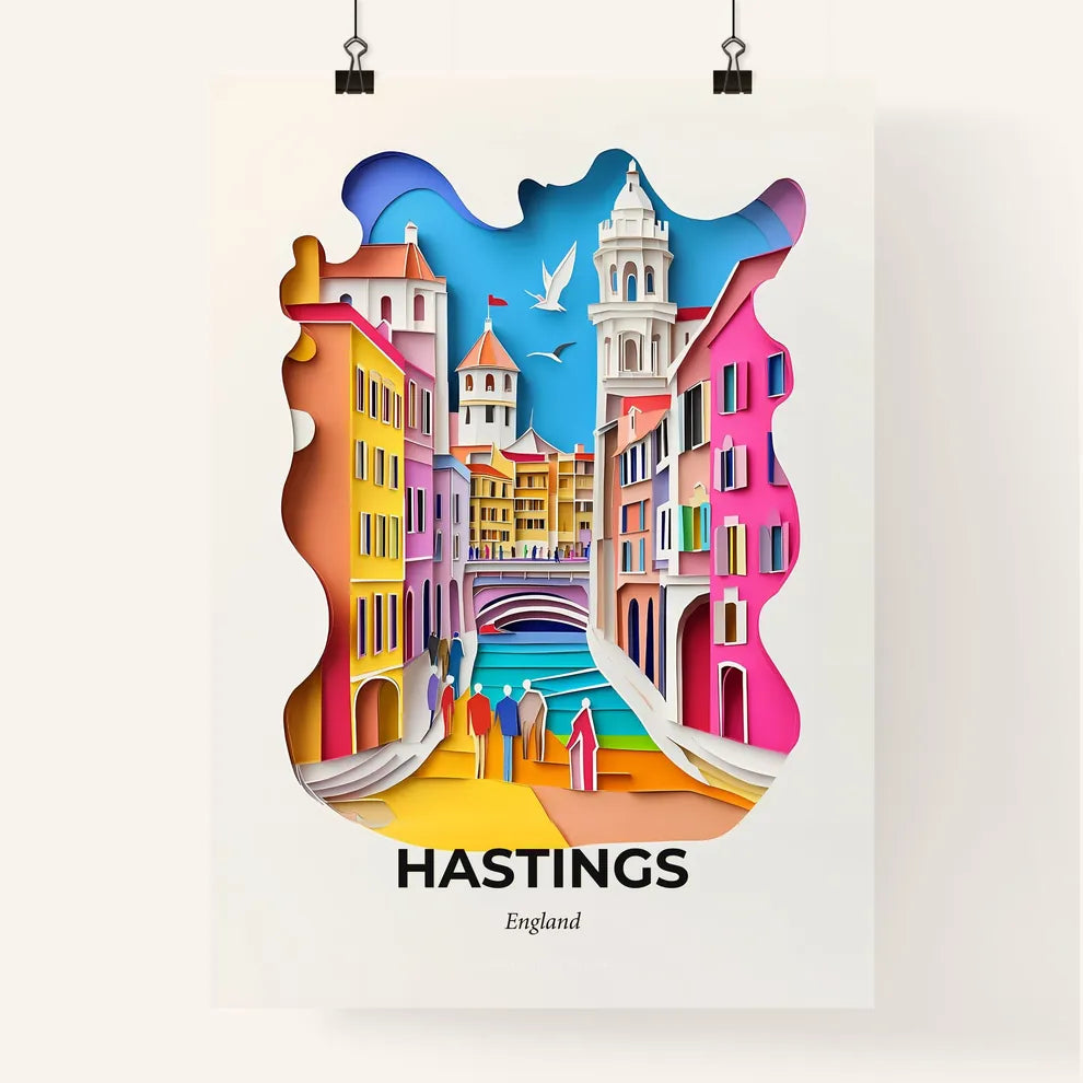Vivid Hastings, England, Colorful Poster