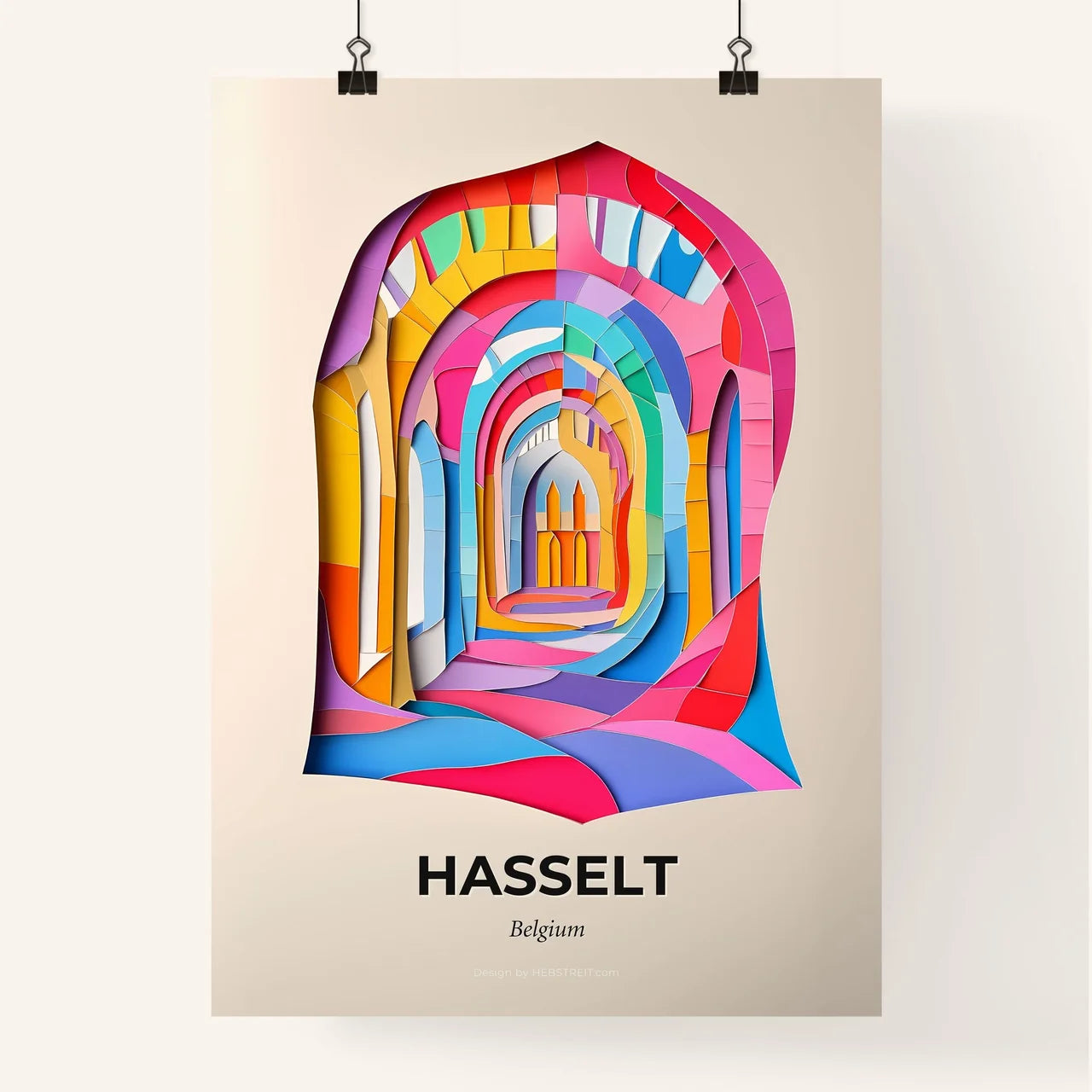 Vivid Hasselt, Belgium, Colorful Poster