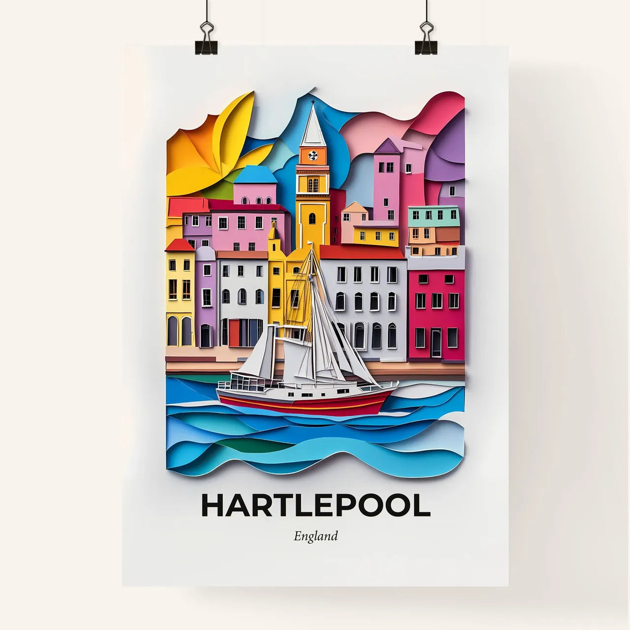 Vivid Hartlepool, England, Colorful Poster