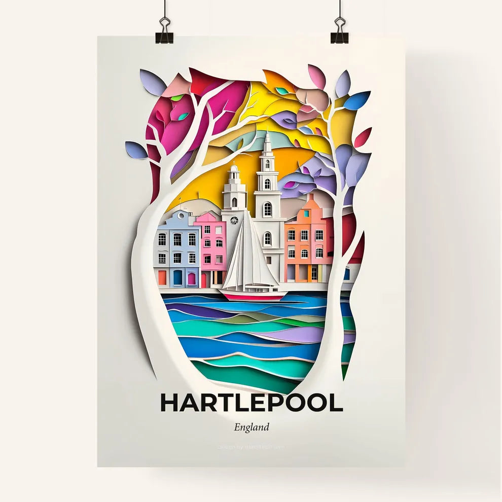 Vivid Hartlepool, England, Colorful Poster