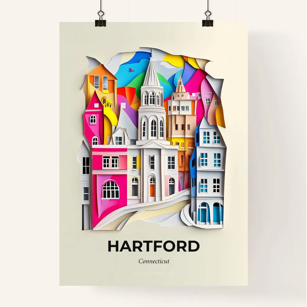 Vivid Hartford, Connecticut, Colorful Poster