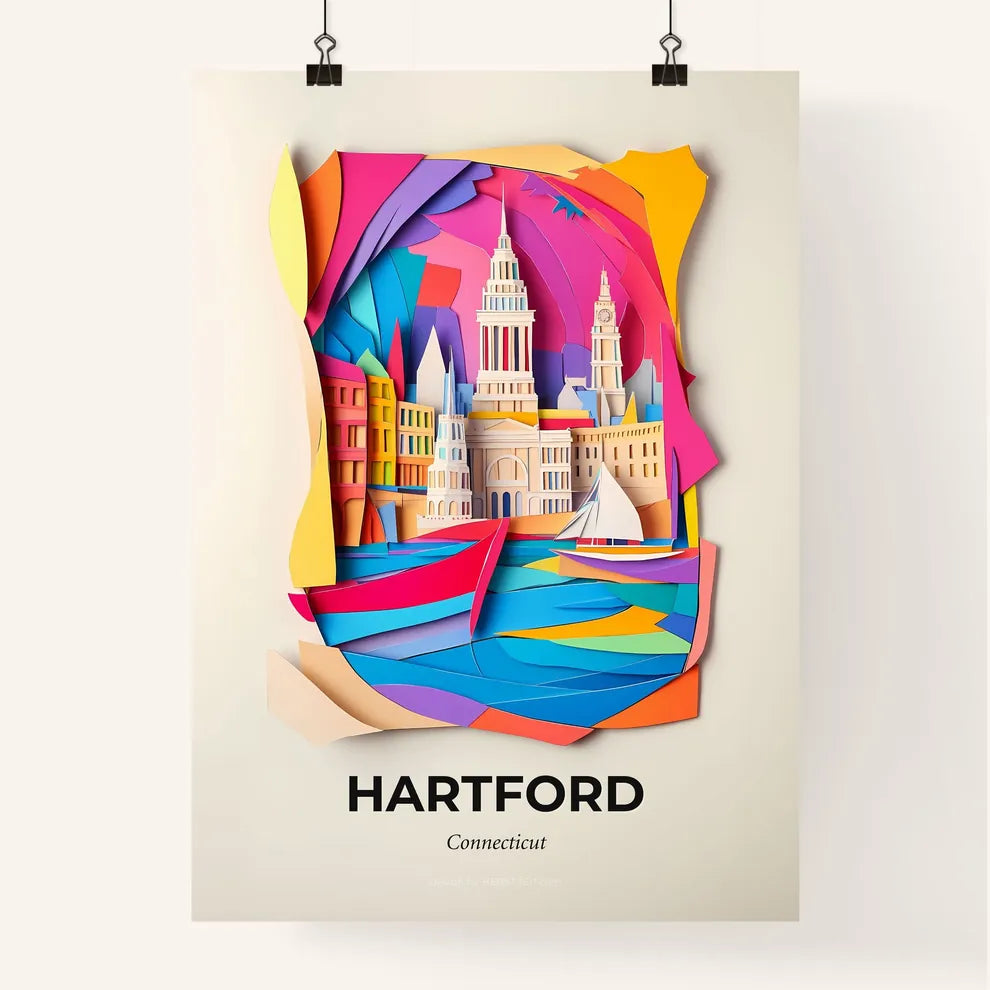 Vivid Hartford, Connecticut, Colorful Poster